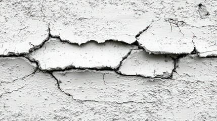 Obraz premium Cracked white wall texture, outdoors, daytime, background blur