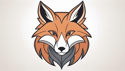 Obraz premium A head of a fox symbol cartoon illustration 