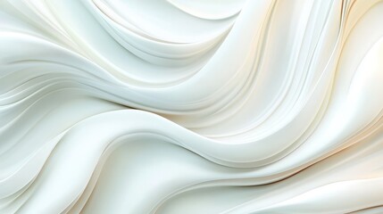 Obraz premium Abstract White Flow: A mesmerizing abstract background with soft, flowing curves in delicate shades of white and gold, evoking a sense of movement and serenity. 