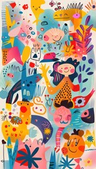 Vibrant Whimsical Illustration for Children's Product Advertisement Design