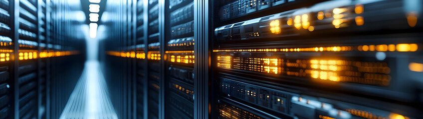 Server maintenance operation data center infrastructure image technology environment close-up view digital reliability