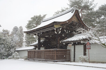 雪の南禅寺　勅使門　京都市左京区