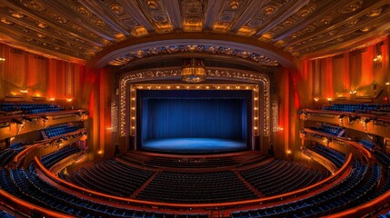 Obraz premium Empty theater auditorium stage performance venue