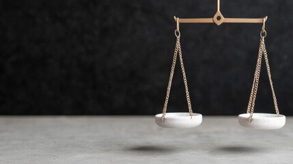 Justice scales balance; dark background, legal concept