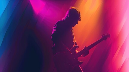 Dynamic Music Concert Poster with Neon Lights and Bold Typography for Event Promotion Design