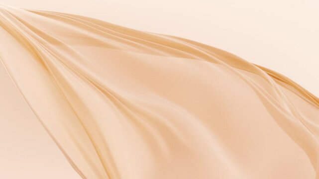 Ethereal Peach Fabric Abstract, Soft elegant looping animation background. Chiffon texture - beauty and fashion Backgrop