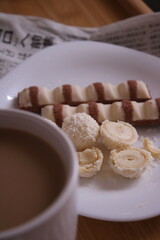 sweets with a cup of coffee