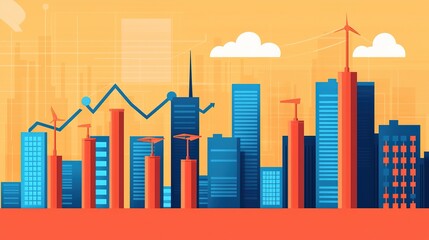 Fototapeta premium Industries transitioning to sustainable solutions urban environment digital art vibrant viewpoint innovation concepts