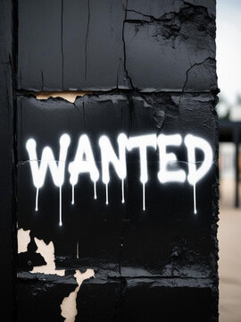 text on the wall "wanted"