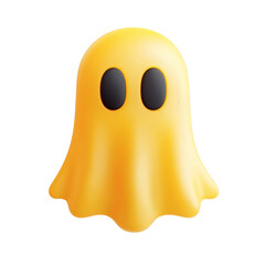 Bright Yellow Snapchat Ghost Icon Isolated on Transparent Background