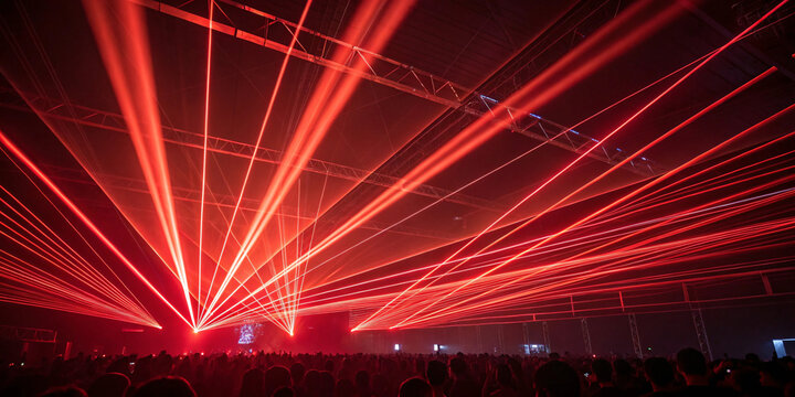 Abstract Red Light Rays and Fractal Motion Design