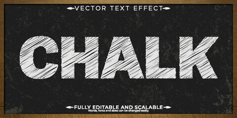 Chalk editable text effect, editable school and blackboard text style