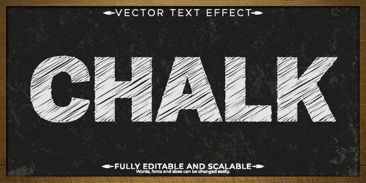 Chalk editable text effect, editable school and blackboard text style