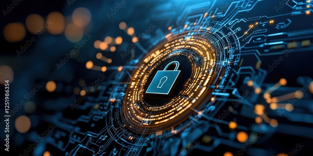 Poster cybersecurity threat mitigation digital environment data protection visualization secure network hig