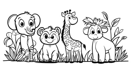 Obraz premium fun jungle animal illustration series pictures