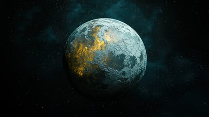 Fototapeta premium Glowing planet, cosmic background, space exploration, science fiction art