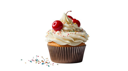 cupcake with cream and cherry