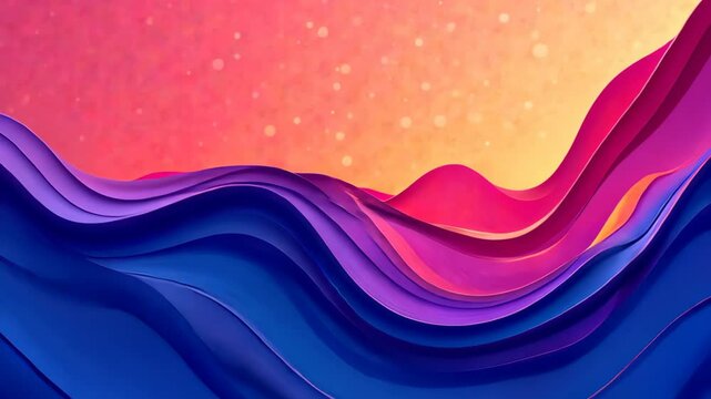 Harmonious Video Of Abstract Landscape With Gentle Waves And Soft Gradients, Creating A Sense Of Balance And Peace.