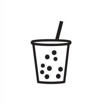 recommend clip art: Stylized illustration of a bubble tea cup