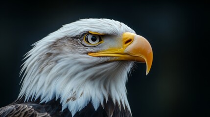 Obraz premium Majestic Bald Eagle Portrait: A Stunning Close-up of a Powerful Bird of Prey