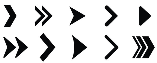 Arrow. Cursor. Modern simple arrows. Vector illustration.  Different Arrows on flat style for web design or interface. Modern simple arrows. 