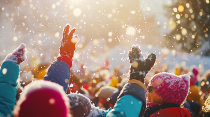 Luxury Apr&egrave;s-Ski Celebration: Vibrant Winter Party at Upscale Mountain Resort with Fire Pits and Snowy Backdrops  