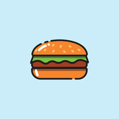 Delicious Burger Icon Vector Illustration