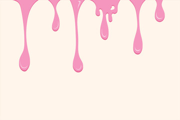 Pink paint drops. Vibrant Pink Dripping Paint Effect. Vector illustration.