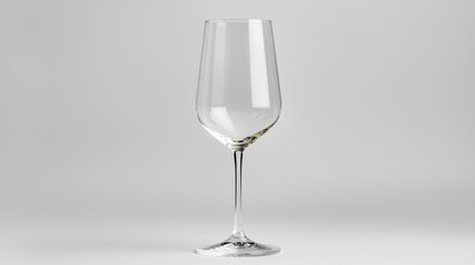 Fototapeta premium Empty Wine Glass on Gray Background, Product Photography, Studio Shot, Use for Catalog or Website
