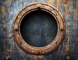 Rusty Metal Porthole: A Grunge Texture Background