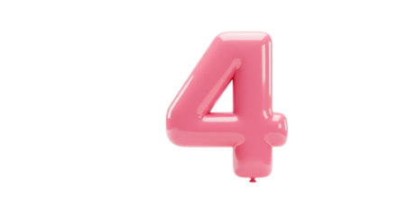  four 4th Anniversary Made of Balloon PNG  