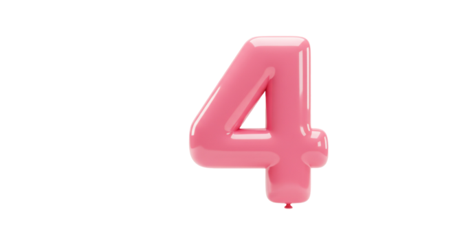  four 4th Anniversary Made of Balloon PNG  