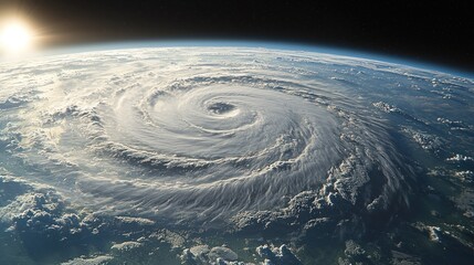 Hurricane Earth Orbit Sunrise Storm Cloudscape