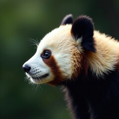 Obraz premium Side profile of a panda's fluffy cheek and ear, innocence, cute, serene