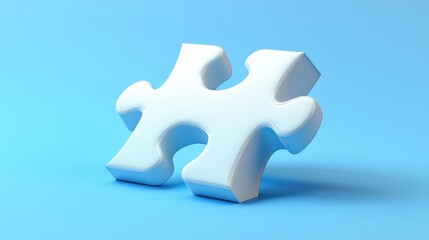 Obraz premium White Puzzle Piece Ready to Complete the Puzzle