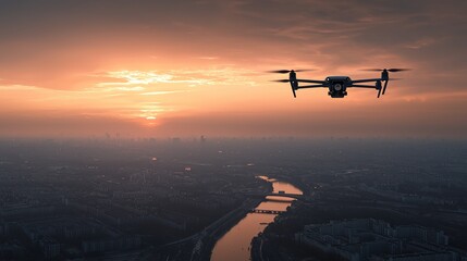 Drone delivery revolution hyperlocal logistics urban landscape aerial perspective innovative technology
