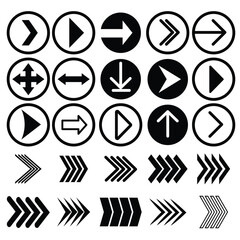 Arrow icon set. Arrow. Cursor. Collection different arrow signs. Black arrows icons. Cursor. Modern simple arrows. Vector illustration eps.