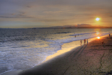 Surreal Beachscape Sunset in Orange