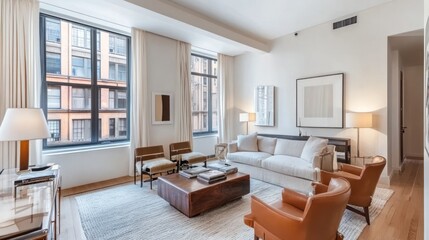 Luxury Loft Apartment Living Room in New York City