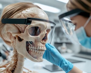 Explore Augmented Reality Biology Class Remote Learning dissecting virtual 3D human anatomy models for immersive education Students engage in interactive virtual dissection, enhancing their