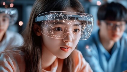 Explore the Future of Education A Conceptual Image of the Metaverse Classroom, featuring students in a mixed-reality learning environment, showcases the innovative possibilities of virtual learning