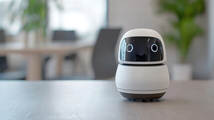 Innovative ai robot assistant enhancing efficiency in modern offices futuristic workspace technology concept