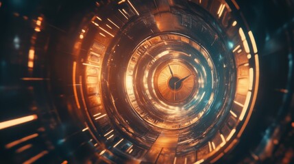 Time travel futuristic portal clock background wallpaper