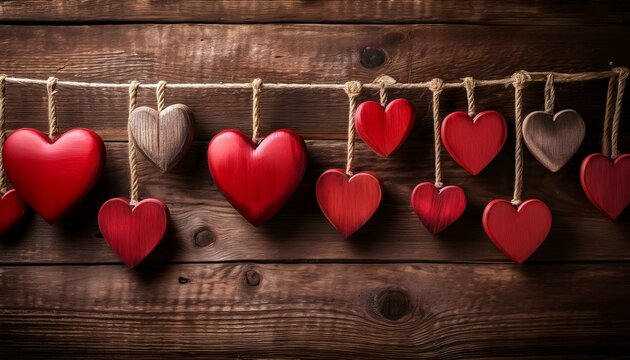 red tulips on wooden background