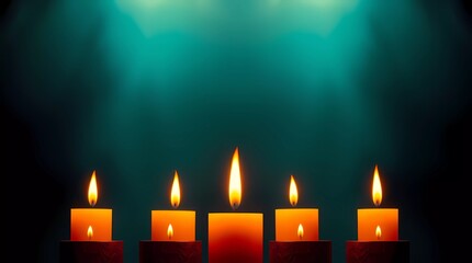 burning candles on a dark background