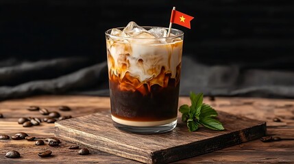 Vietnamese Iced Coffee Minimalist Presentation