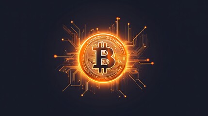 Digital Bitcoin Mining Concept