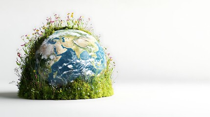Fototapeta premium Green planet with colorful flora wallpapers