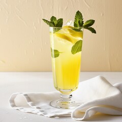 cocktail with lime and mint