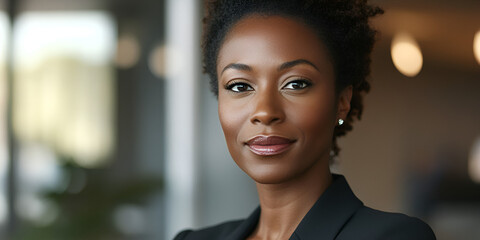 Obraz premium Portrait of Female CEO Leading Conference Call